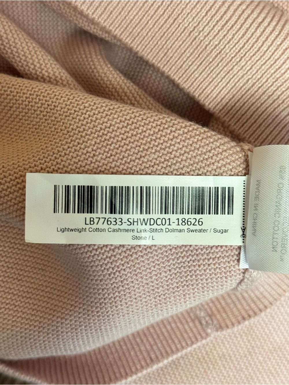 Bundle of 2 Quince Cotton Cashmere Link-Stitch Dolman Sweaters Large Pink Blue - Picture 7 of 14